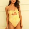 Devon Strapless One Piece -WaveLuxe Store D1936JMNLC GLDT devon one piece golden ditsy 1