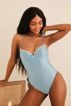 Happy Life Back Bow One Piece -WaveLuxe Store D1943JSHLD BBYB happy life one piece baby blue 1