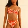 Seashore High Waisted Cheeky Swim Bikini Bottom -WaveLuxe Store D3145JRMLC INBM seashore bottom in bloom 1