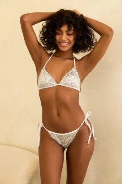 Zepplin Cheeky Bikini Bottom -WaveLuxe Store D3298JSQLC SLVR zepplin bottom silver 1