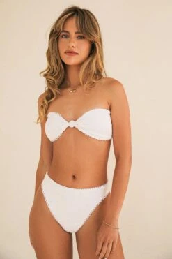 Bunny Knotted Bandeau Bikini Top -WaveLuxe Store D4283JEYLC WHT bunny top white 1