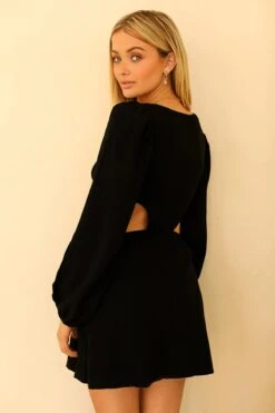 Marla Dress -WaveLuxe Store D5061JRLOD BLK marla dress black 4