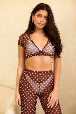 That Girl Pant -WaveLuxe Store D5101JMEOD DBRO that girl pant dotted brown 3