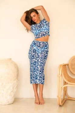 Indio Cover-Up Swim Skirt -WaveLuxe Store D5128JMPOD ECHO indio skirt echo blue 3