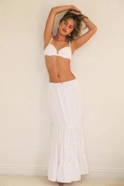 Claire Tiered Maxi Skirt -WaveLuxe Store D8110JCCOD WHT claire skirt white 4