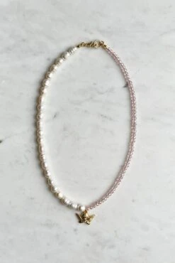 Dreamsbaby Jewels X Dippin Daisys Gold Cherub Necklace 11 Dreamsbaby Jewels X Dippin Daisys Gold Cherub Necklace -WaveLuxe Store DDBJCN PNK gold cherub necklace pink 4