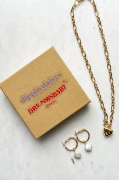 Dreamsbaby Jewels X Dippin Daisys Champagne Hoop Earrings 11 Dreamsbaby Jewels X Dippin Daisys Champagne Hoop Earrings -WaveLuxe Store DDBJMPE GLD champagne earrings gold 4