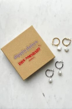 Dreamsbaby Jewels X Dippin Daisys End Of The World Hoop Earrings -WaveLuxe Store DDBJMPE SLVER end of the world hoop earrings silver 4