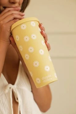 Daisy Printed Tumbler -WaveLuxe Store DDTMBLR VNLA daisy printed tumbler vanilla 3