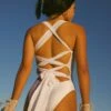 Happy Wife Criss Cross Tie Back One Piece -WaveLuxe Store HAPPY WIFE ONE PIECE